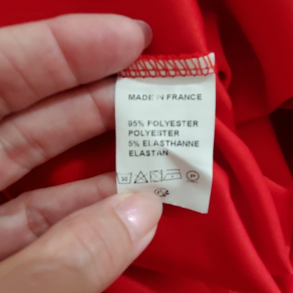 Red sleeveless bodysuit on off shoulder neck detail NWOT xs/sm - Picture 5 of 16